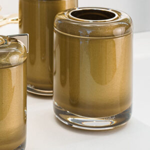 Botton Dourado Porta Escovas (Ø10x13,5cm) Resina/Metal