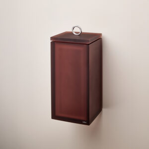 Cubo Lixeira Pequena Tampa Fechada Fixa (15x32x16cm) Resina/Metal