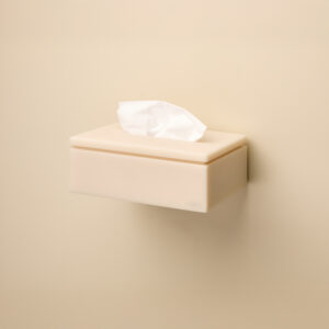 Cubo Porta Lenços Baixo Fixo (17x7x15cm) Resina/Metal