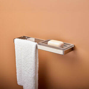 SS Slim Aparador Pequeno c/ Toalheiro (45 x 4 x 12,5 cm) Resina/Inox