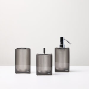 Lux Tampa Inox, Porta Sabão Líquido 02 kit (S.Líq/Alg e Cot/Esc) Resina/Inox Polido