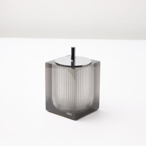 Lux Tampa Inox, Porta Algodão e Cotonetes (8,5x14,5x8,5cm) Resina/Inox Polido