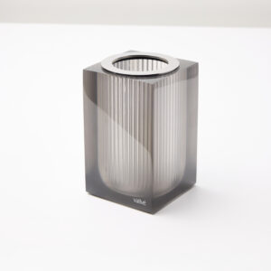 Lux Tampa Inox, Porta Escovas aberto (8,5x13x8,5cm) Resina/Inox Polido